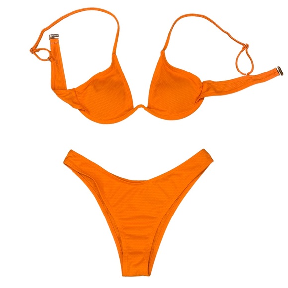 Zaful Other - ZAFUL - Orange Underwire High Cut Triangle Bikini